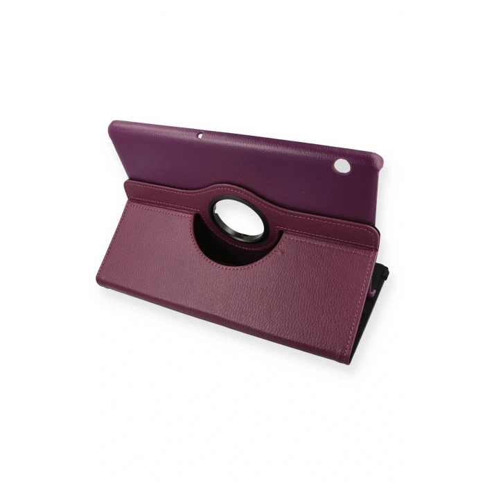 LitaeTrend Huawei MediaPad T5 10 Kılıf 360 Tablet Deri Kılıf - Mürdüm