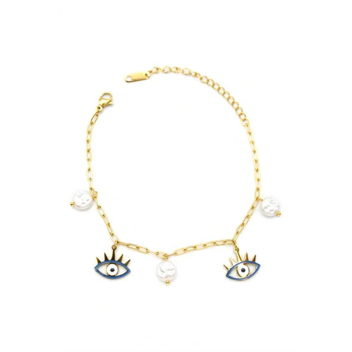 LitaeTrend İnci Göz Bileklik - Altın