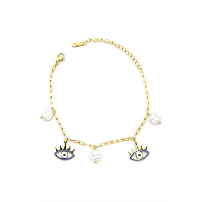 LitaeTrend İnci Göz Bileklik - Altın