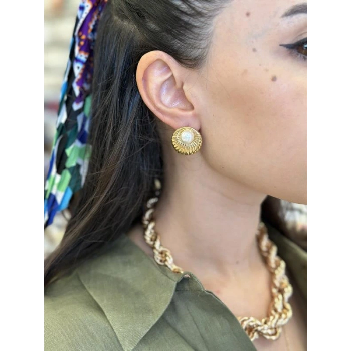 LitaeTrend İnci Küpe - Altın