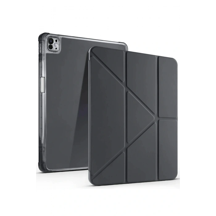 LitaeTrend iPad Air 13 (2024) Kılıf Kalemlikli Mars Tablet Kılıfı - Gri