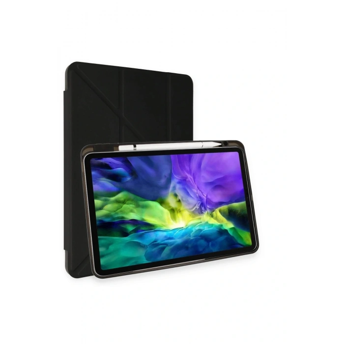 LitaeTrend iPad Pro 11 (2021) Kılıf Kalemlikli Hugo Tablet Kılıfı - Siyah