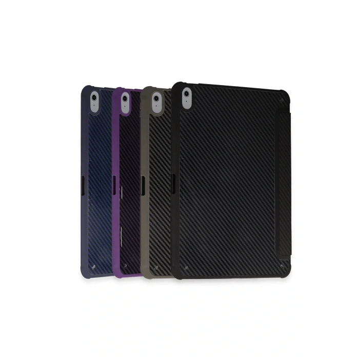 LitaeTrend iPad Pro 11 (2024) Kılıf Color Karbon Tablet Kılıfı - Siyah