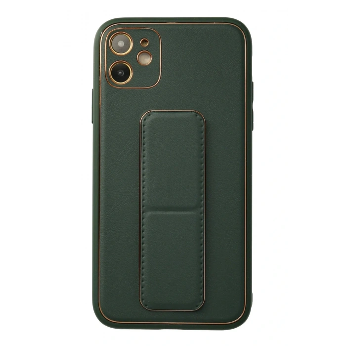 LitaeTrend iPhone 12 Kılıf Coco Deri Standlı Kapak - Yeşil