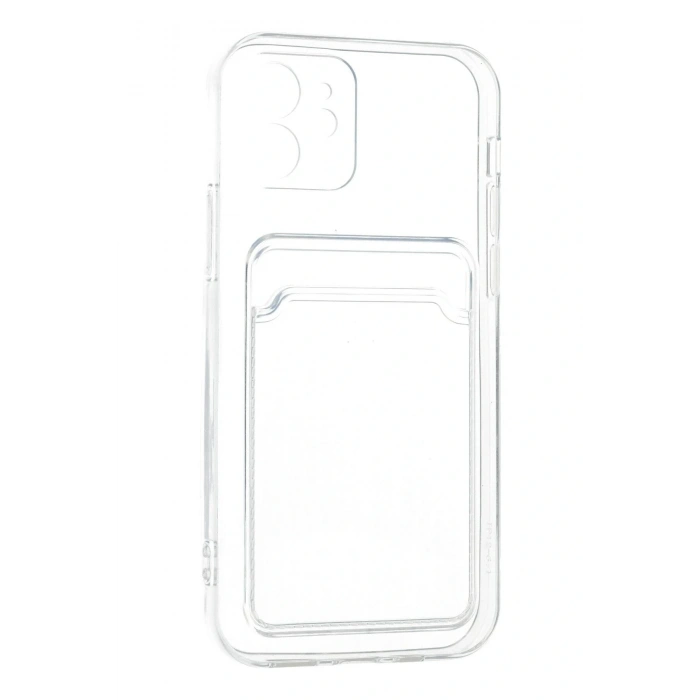 LitaeTrend iPhone 12 Kılıf Kart Şeffaf Silikon - Şeffaf