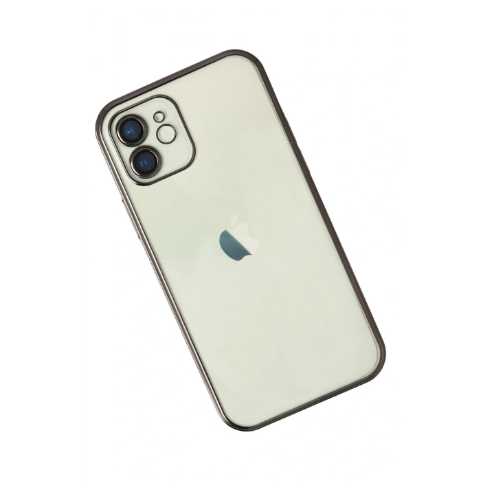 LitaeTrend iPhone 12 Kılıf Lensli Silikon - Siyah