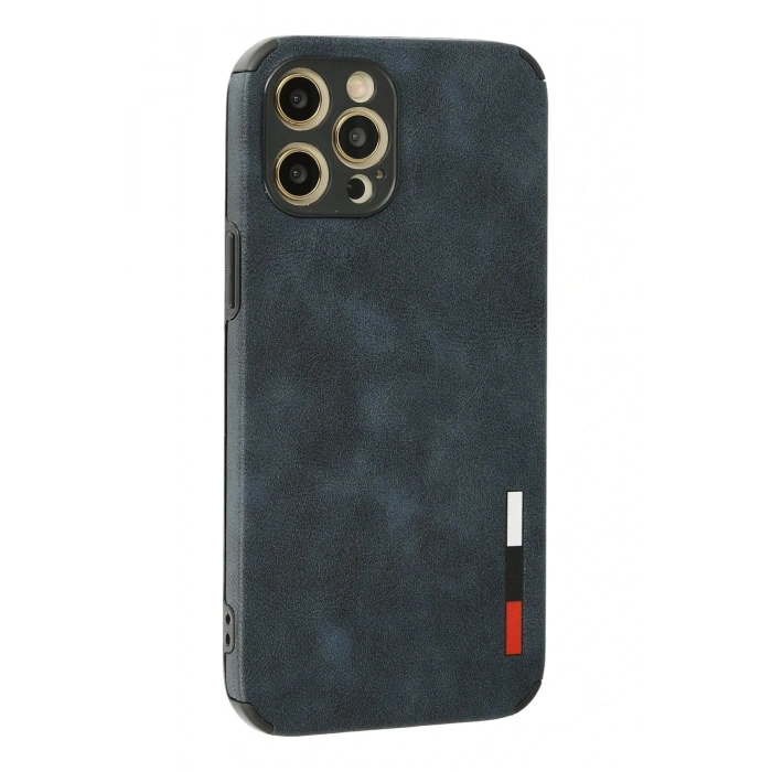 LitaeTrend iPhone 12 Pro Kılıf Loop Deri Silikon - Lacivert