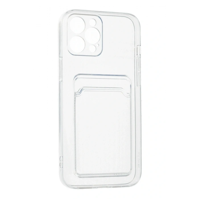 LitaeTrend iPhone 12 Pro Max Kılıf Kart Şeffaf Silikon - Şeffaf