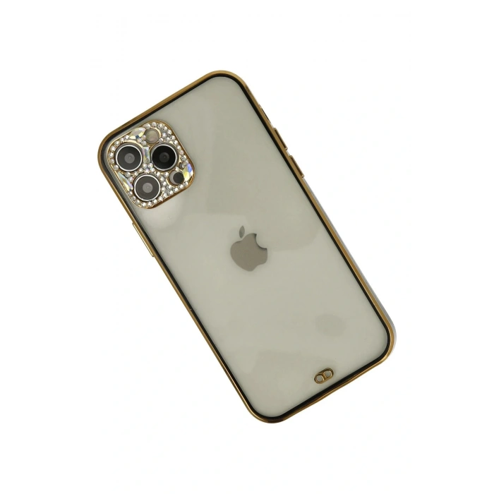 LitaeTrend iPhone 12 Pro Max Kılıf Liva Taşlı Silikon - Siyah