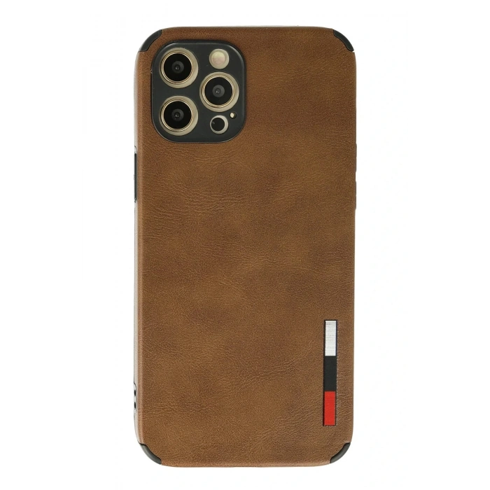 LitaeTrend iPhone 12 Pro Max Kılıf Loop Deri Silikon - Kahverengi