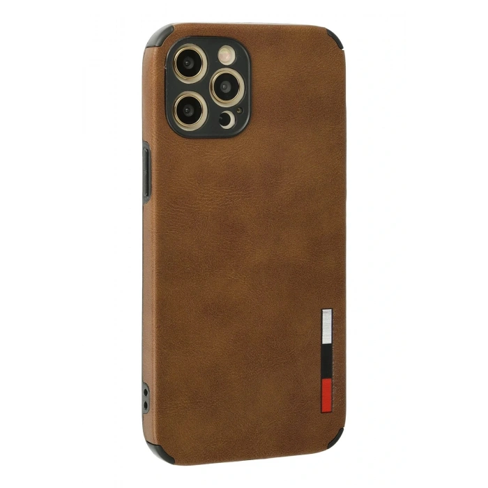 LitaeTrend iPhone 12 Pro Max Kılıf Loop Deri Silikon - Kahverengi