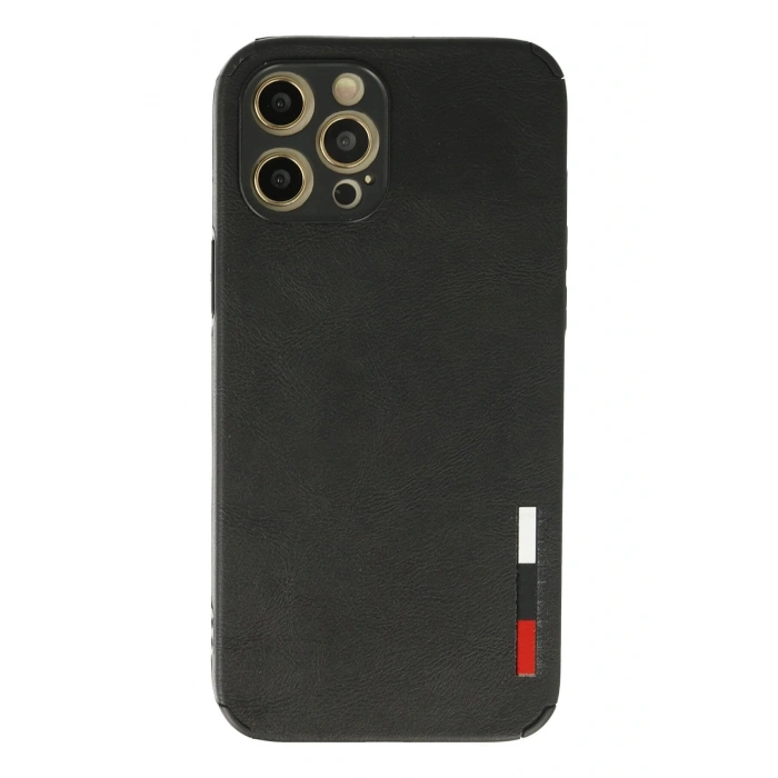 LitaeTrend iPhone 12 Pro Max Kılıf Loop Deri Silikon - Siyah