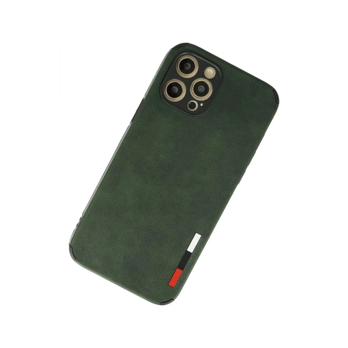 LitaeTrend iPhone 12 Pro Max Kılıf Loop Deri Silikon - Yeşil