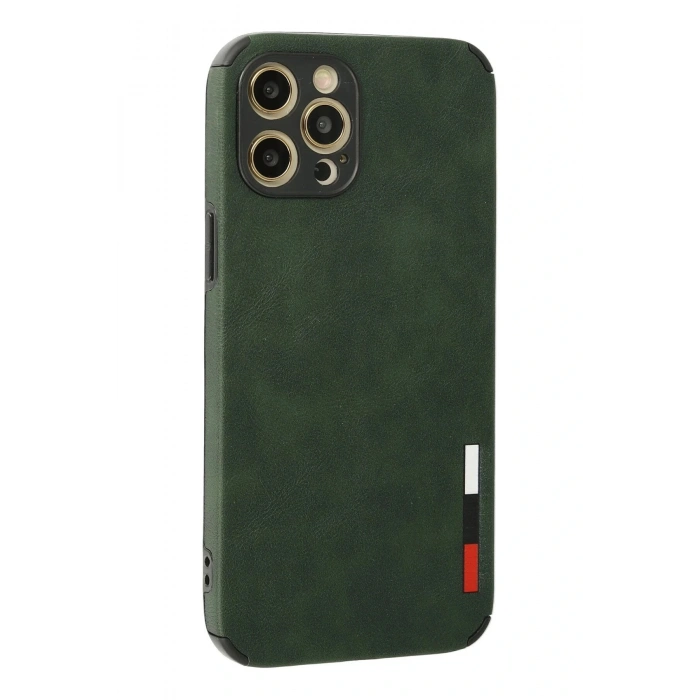 LitaeTrend iPhone 12 Pro Max Kılıf Loop Deri Silikon - Yeşil