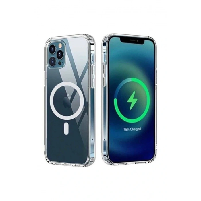 LitaeTrend Iphone 13 Kılıf Kamera Lens Korumalı Magsafe Destekli Şeffaf Darbe Emici Sert Kapak