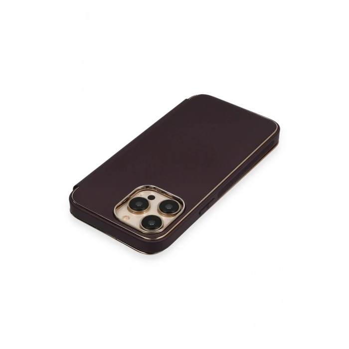 LitaeTrend iPhone 13 Pro Max Kılıf Dolpin Kapaklı - Derin Mor