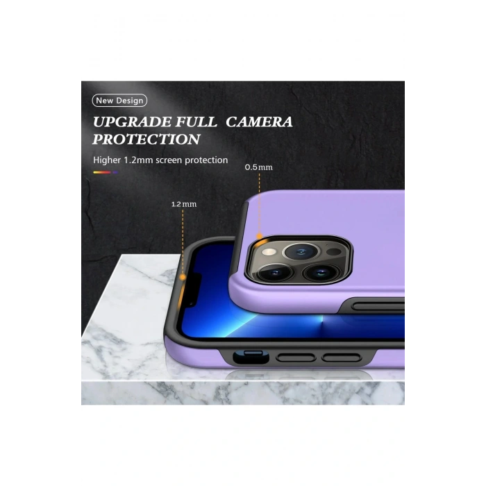 LitaeTrend iPhone 13 Pro Max Kılıf Elit Yüzüklü Kapak - Mor