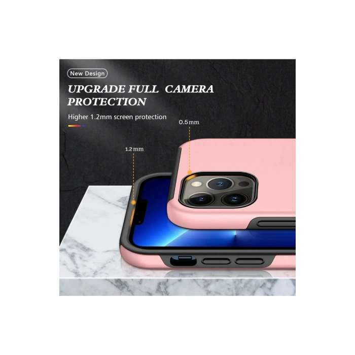 LitaeTrend iPhone 13 Pro Max Kılıf Elit Yüzüklü Kapak - Pembe