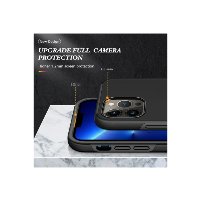 LitaeTrend iPhone 13 Pro Max Kılıf Elit Yüzüklü Kapak - Siyah