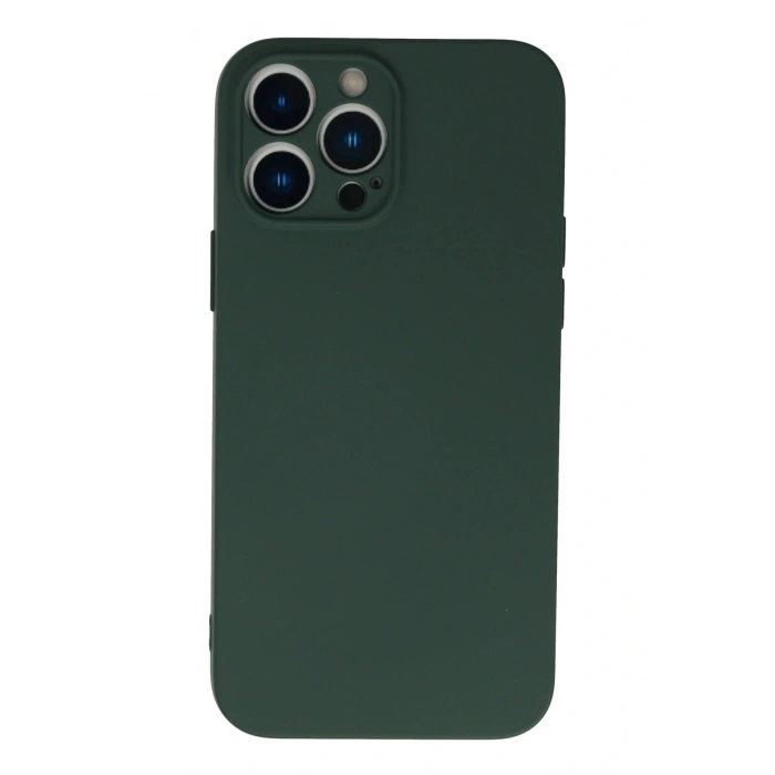 LitaeTrend iPhone 13 Pro Max Kılıf Nano içi Kadife Silikon - Koyu Yeşil