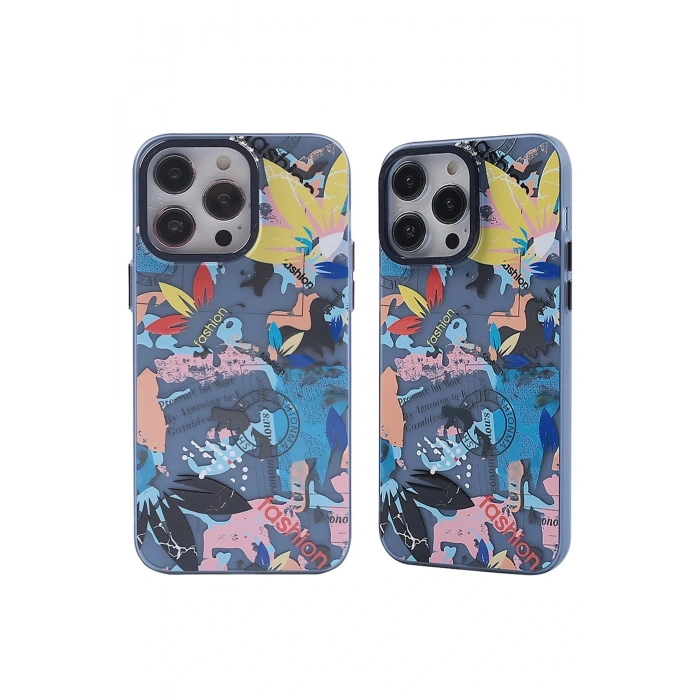 LitaeTrend iPhone 13 Pro Max Kılıf Prada Desenli Kapak - Prada Pembe - 1