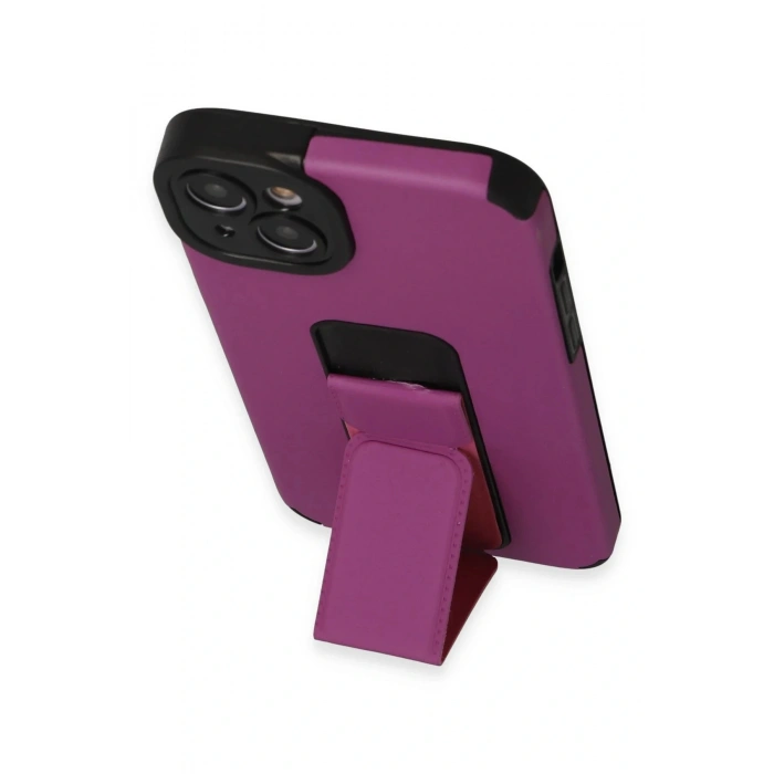 LitaeTrend iPhone 14 Plus Kılıf Mega Standlı Silikon - Mor