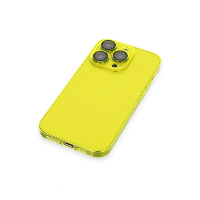 LitaeTrend iPhone 14 Pro Kılıf Armada Lensli Kapak - Sarı