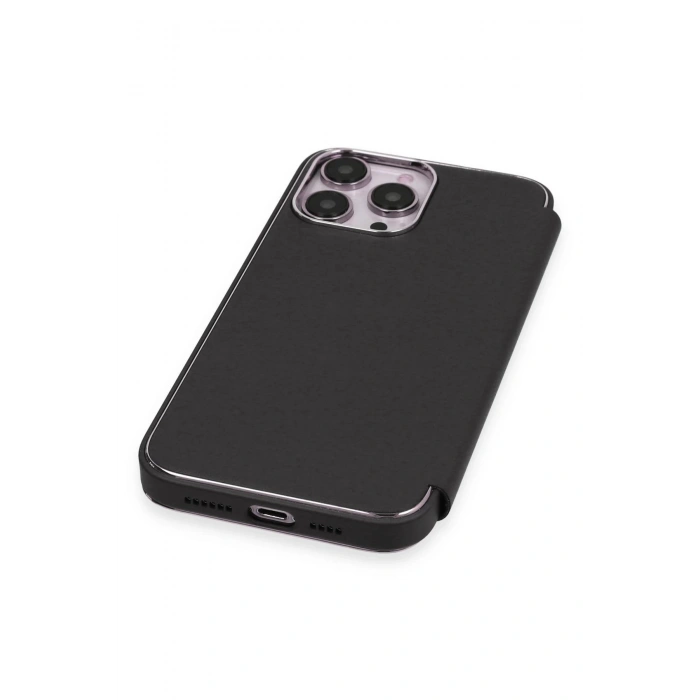 LitaeTrend iPhone 14 Pro Max Kılıf Dolpin Kapaklı - Siyah