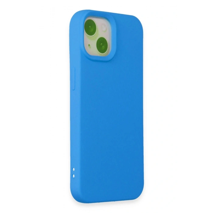 LitaeTrend iPhone 15 Kılıf Nano içi Kadife Silikon - Mavi
