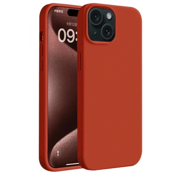 LitaeTrend iPhone 15 Plus Kılıf First Silikon - Kırmızı