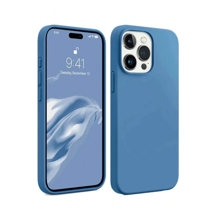 LitaeTrend iPhone 15 Pro Kılıf First Silikon - Mavi