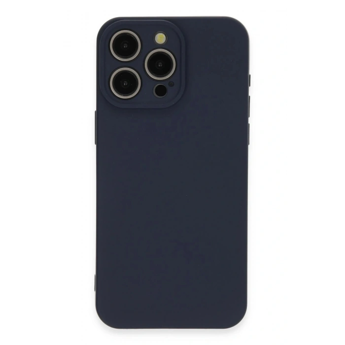 LitaeTrend iPhone 15 Pro Max Kılıf Nano içi Kadife Silikon - Lacivert