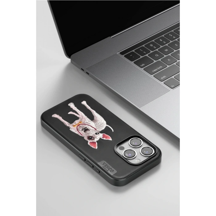 LitaeTrend iPhone 15 Pro Max Perma Desenli Kapak - Siyah