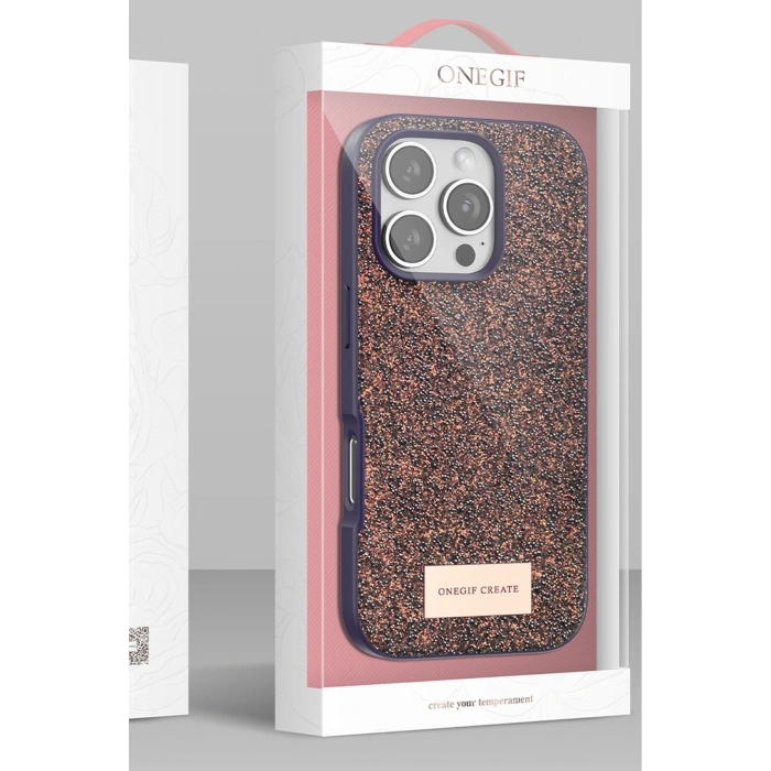 LitaeTrend iPhone 16 Pro Bright Simli Kapak - Derin Mor