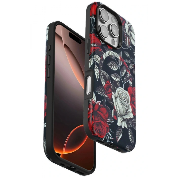 LitaeTrend iPhone 16 Pro Max Flower Series Magsafe Kapak - Siyah