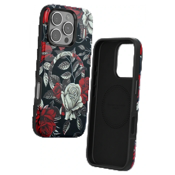 LitaeTrend iPhone 16 Pro Max Flower Series Magsafe Kapak - Siyah