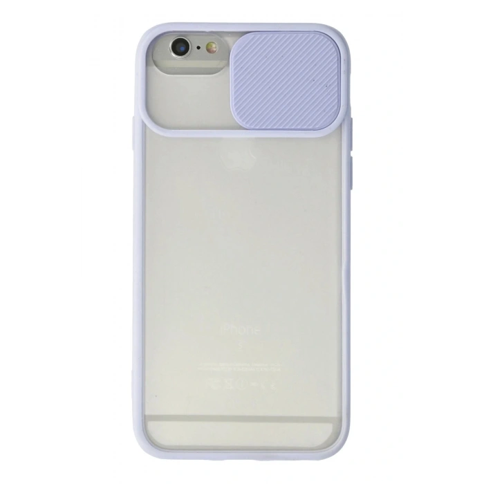 LitaeTrend iPhone 6 Kılıf Palm Buzlu Kamera Sürgülü Silikon - Lila
