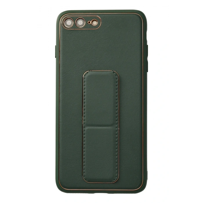 LitaeTrend iPhone 7 Plus Kılıf Coco Deri Standlı Kapak - Yeşil