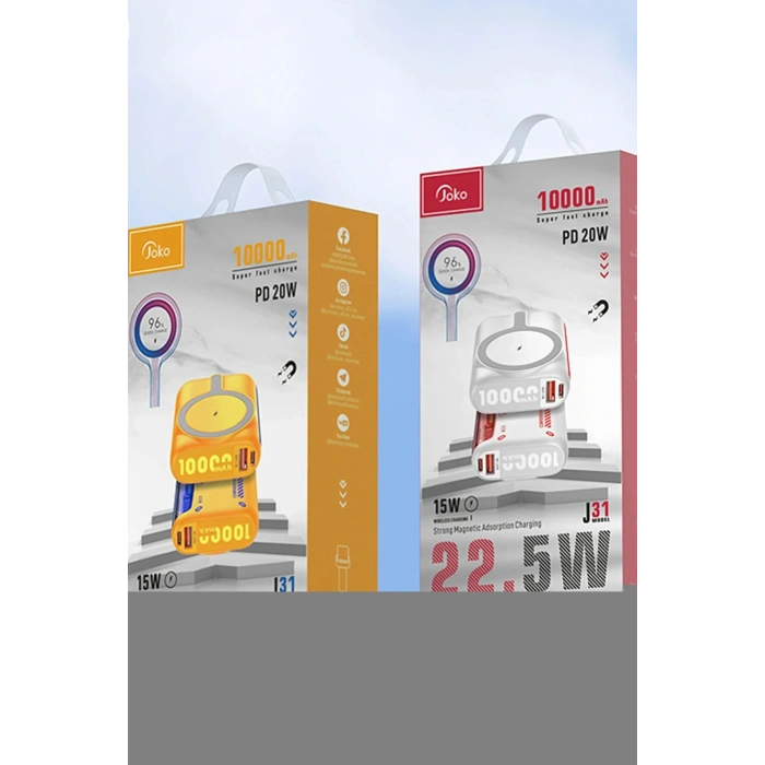 LitaeTrend J31 10.000 mAh 20W PD Magsafe Powerbank - Beyaz