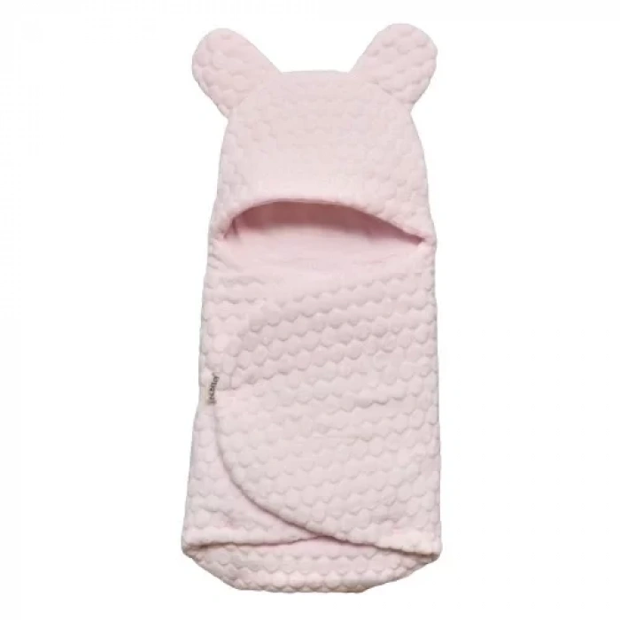 LitaeTrend Kabartmalı Velboa Kundak  Pembe