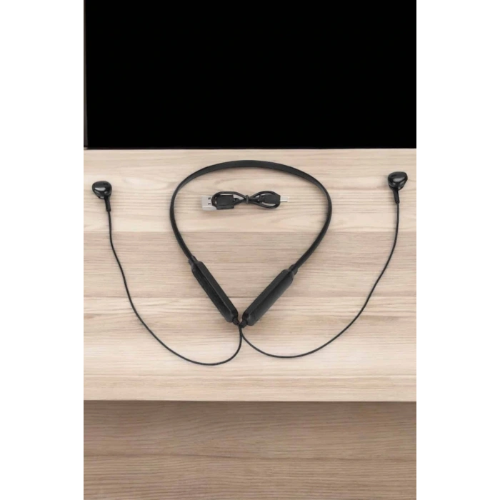 LitaeTrend Kablolu Boyun Askılı Dijital Göstergeli Bluetooth Kulaklığı 60 Saat