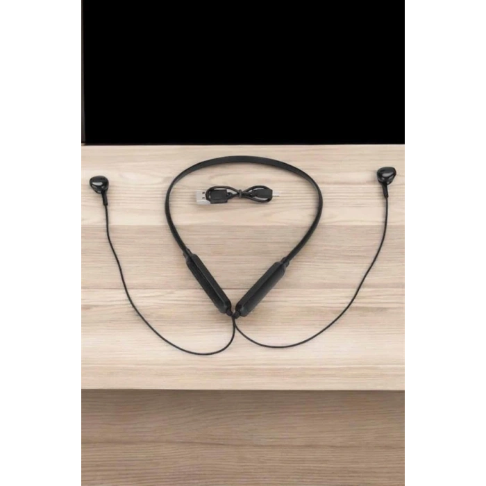 LitaeTrend Kablolu Boyun Askılı Dijital Göstergeli Bluetooth Kulaklığı 60 Saat