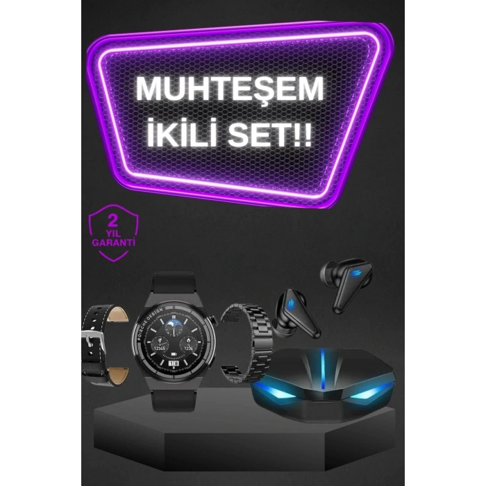 LitaeTrend Kablosuz Bluetooth Bağlantılı Kulaklık ve Dokunmatik Ekran Akıllı Saat Arama Cevaplama