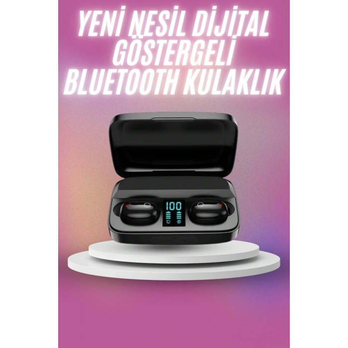 LitaeTrend Kablosuz Bluetooth Kulaklık Android ve İOS Uyumlu Led Göstergeli Powerbankli