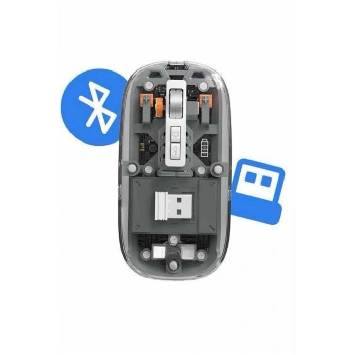 HERŞEYTREND Kablosuz Mouse Fare Şarjlı Bluetooth Wireless Çift Modlu Sessiz