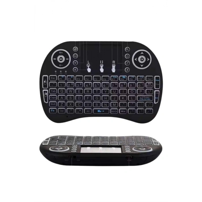 HERŞEYTREND Kablosuz Türkçe Q Klavye RGB Işıklı Televizyon Ps3 Dokunmatik Mouse