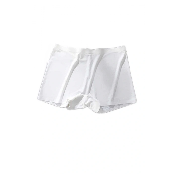 LitaeTrend Kadın Dikişsiz Görünmez İz Yapmaz Mini Şort Boxer Beyaz