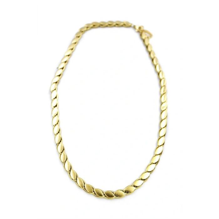 HERŞEYTREND Kalın Kısa Arpa Zincir Kolye - Altın