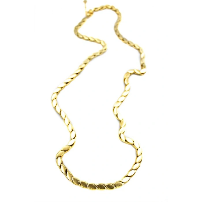 LitaeTrend Kalın Uzun Arpa Zincir Kolye - Altın