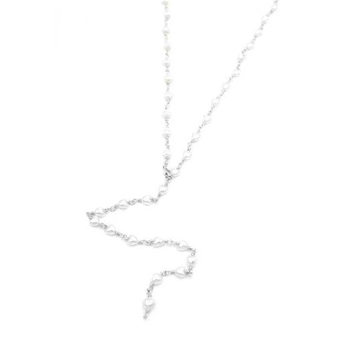 LitaeTrend Kalp İncili Y Kolye - Gümüş